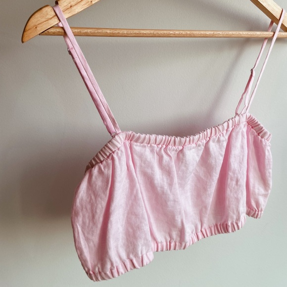 Cropped Linen Tank Top/Bralette - Picture 2 of 3